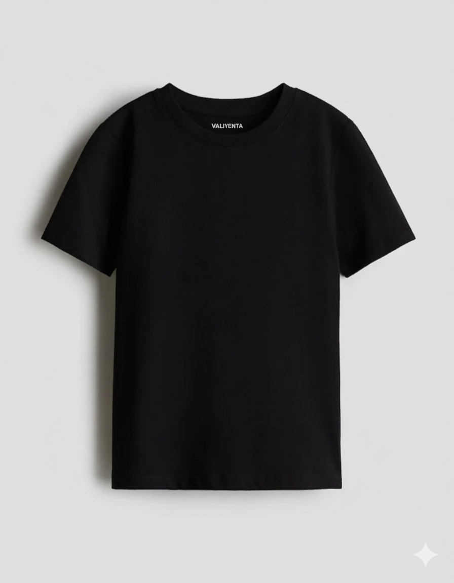 Black T-shirt Half sleeve 100% cotton everyday tees